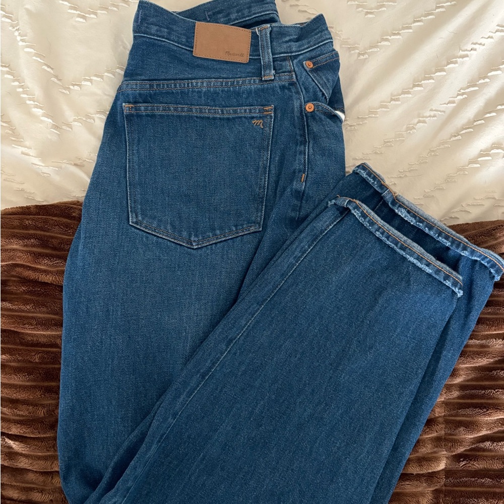 Madewell Classic Blue and Black Jeans (Baggy Straight Leg)